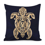 Golden Tribal Sea Turtle Print Pillow Cover