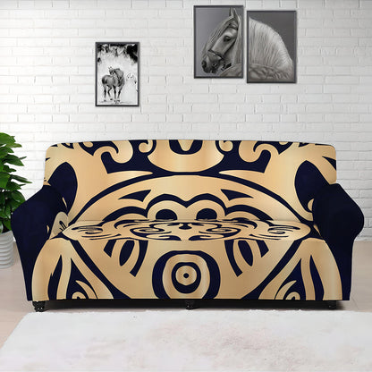 Golden Tribal Sea Turtle Print Sofa Cover