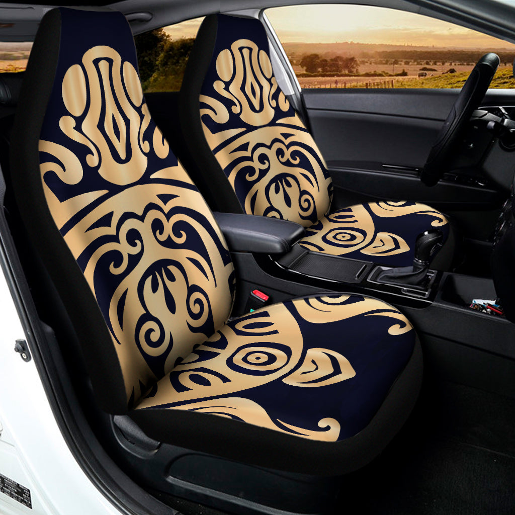 Golden Tribal Sea Turtle Print Universal Fit Car Seat Covers