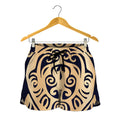 Golden Tribal Sea Turtle Print Women's Shorts