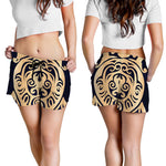 Golden Tribal Sea Turtle Print Women's Shorts