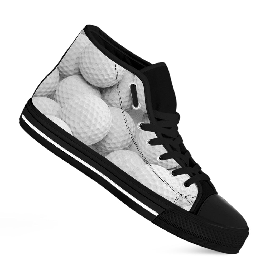 Golf Ball 3D Print Black High Top Shoes