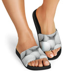 Golf Ball 3D Print Black Slide Sandals