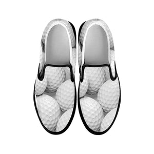 Golf Ball 3D Print Black Slip On Shoes