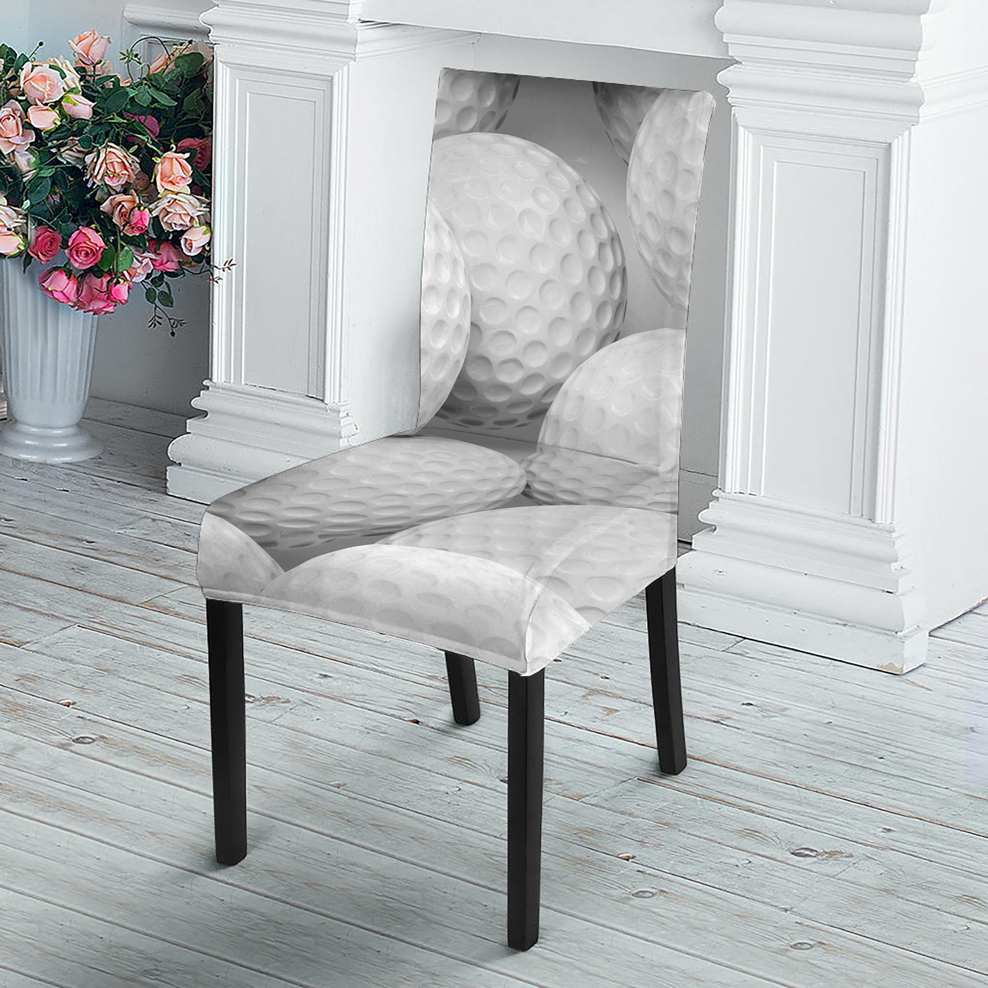 Golf Ball 3D Print Dining Chair Slipcover