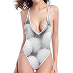 Golf Ball 3D Print One Piece High Cut Swimsuit