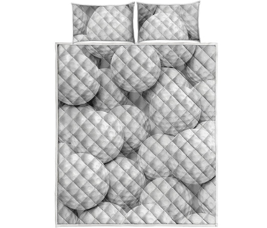 Golf Ball 3D Print Quilt Bed Set