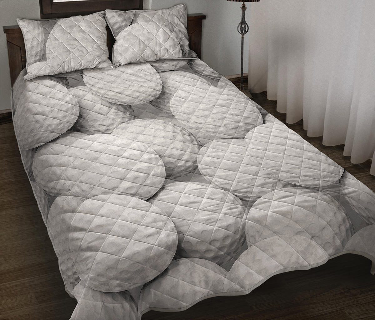 Golf Ball 3D Print Quilt Bed Set