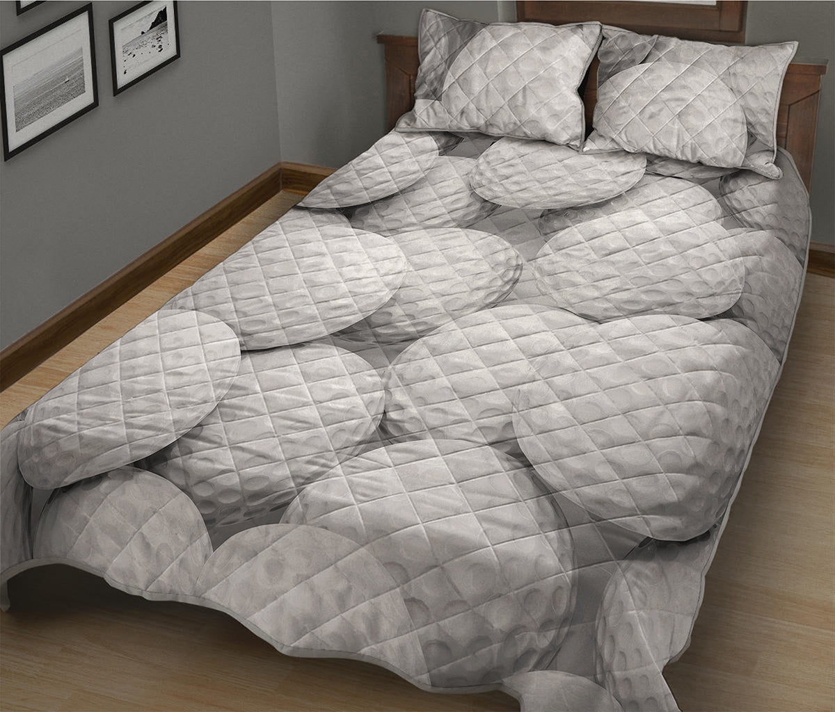 Golf Ball 3D Print Quilt Bed Set
