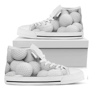 Golf Ball 3D Print White High Top Shoes