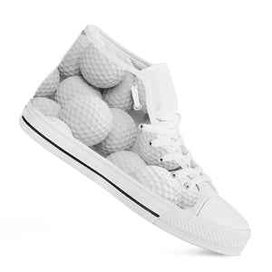 Golf Ball 3D Print White High Top Shoes