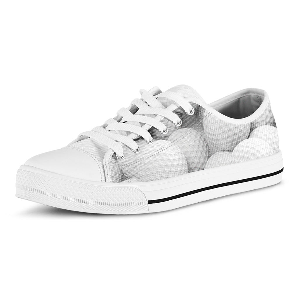 Golf Ball 3D Print White Low Top Shoes