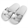 Golf Ball 3D Print White Slide Sandals