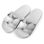 Golf Ball 3D Print White Slide Sandals