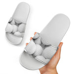 Golf Ball 3D Print White Slide Sandals
