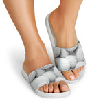 Golf Ball 3D Print White Slide Sandals