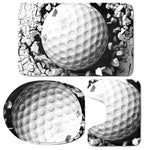Golf Ball Breaking Wall Print 3 Piece Bath Mat Set