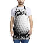 Golf Ball Breaking Wall Print Apron
