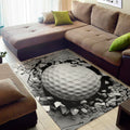 Golf Ball Breaking Wall Print Floor Mat