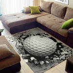 Golf Ball Breaking Wall Print Area Rug