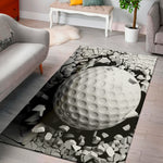 Golf Ball Breaking Wall Print Area Rug