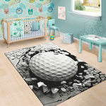 Golf Ball Breaking Wall Print Area Rug