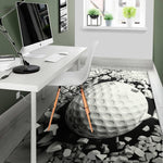 Golf Ball Breaking Wall Print Area Rug