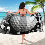 Golf Ball Breaking Wall Print Beach Sarong Wrap