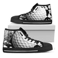 Golf Ball Breaking Wall Print Black High Top Sneakers