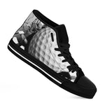 Golf Ball Breaking Wall Print Black High Top Shoes