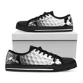 Golf Ball Breaking Wall Print Black Low Top Sneakers