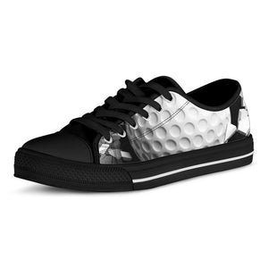 Golf Ball Breaking Wall Print Black Low Top Shoes