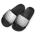 Golf Ball Breaking Wall Print Black Slide Sandals