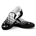 Golf Ball Breaking Wall Print Black Slip On Sneakers
