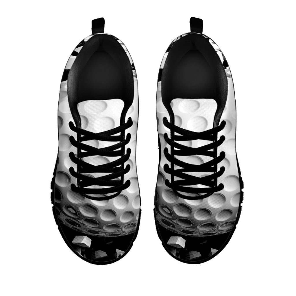 Golf Ball Breaking Wall Print Black Sneakers