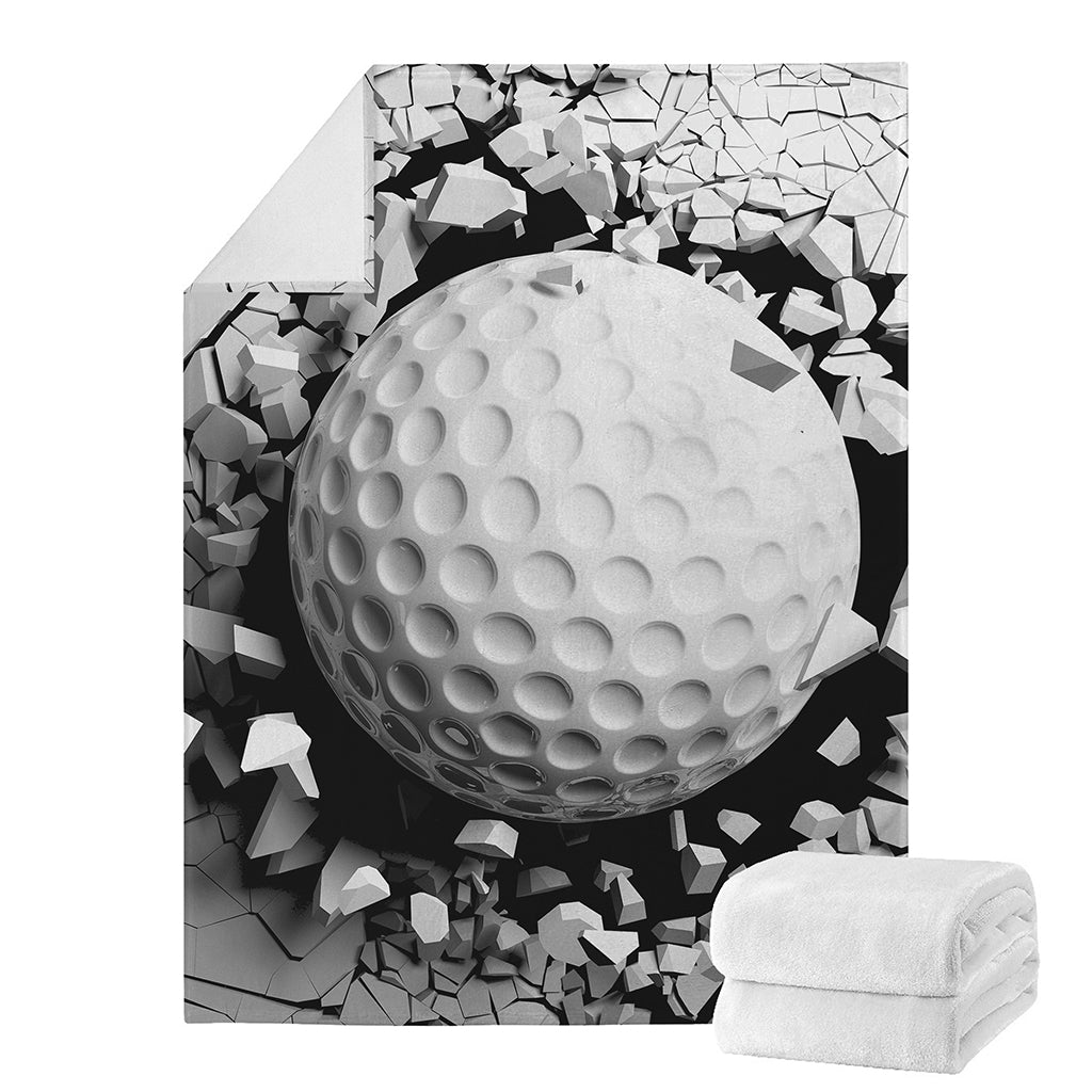 Golf Ball Breaking Wall Print Blanket