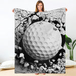 Golf Ball Breaking Wall Print Blanket