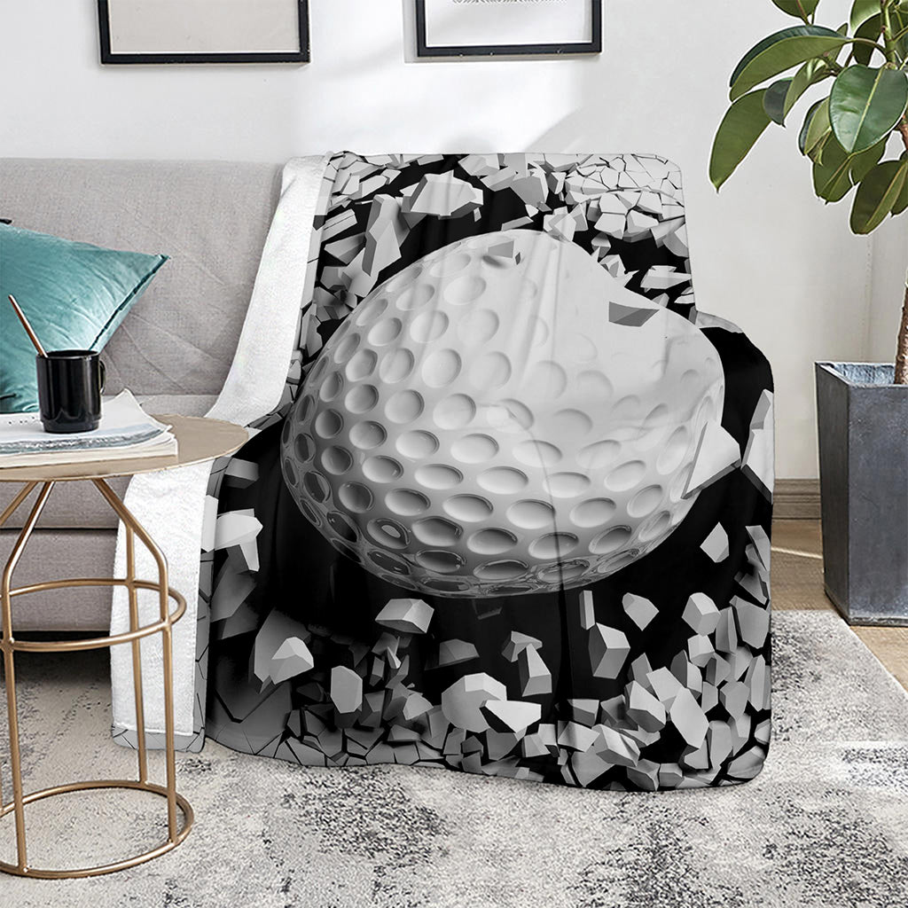 Golf Ball Breaking Wall Print Blanket