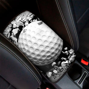 Golf Ball Breaking Wall Print Car Center Console Cover