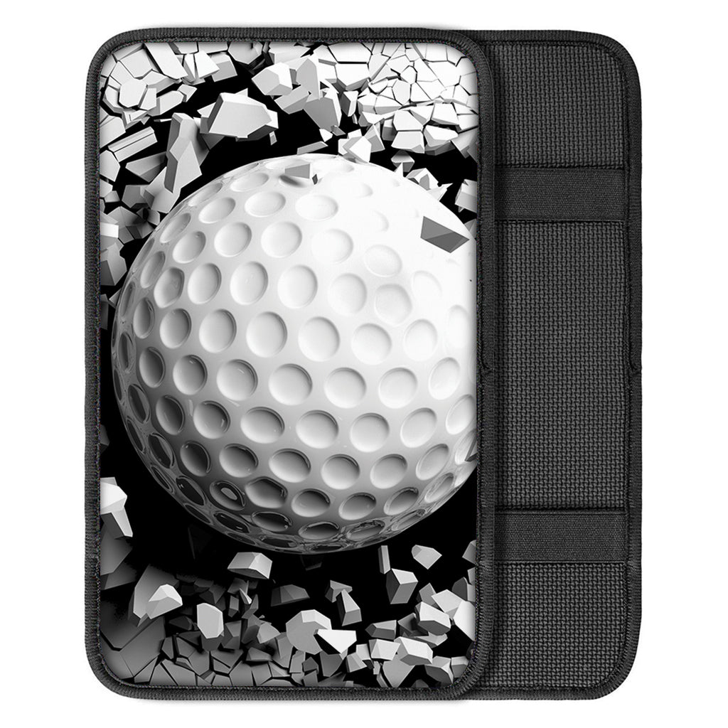 Golf Ball Breaking Wall Print Car Center Console Cover