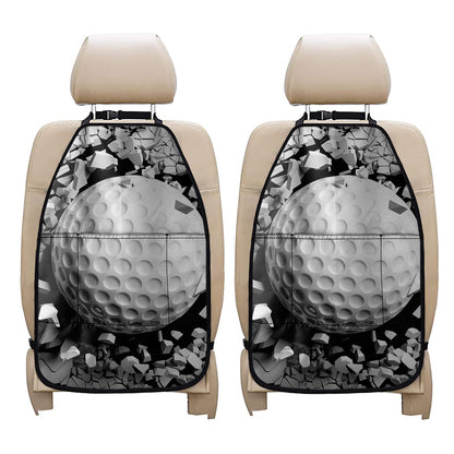 Golf Ball Breaking Wall Print Car Seat Organizers