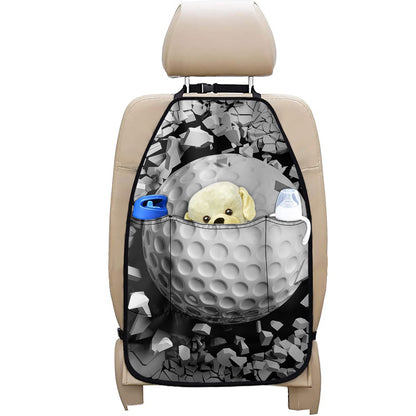 Golf Ball Breaking Wall Print Car Seat Organizers