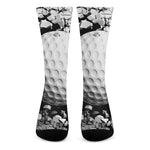 Golf Ball Breaking Wall Print Crew Socks