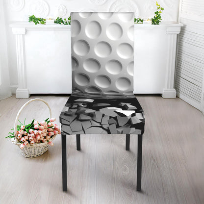 Golf Ball Breaking Wall Print Dining Chair Slipcover