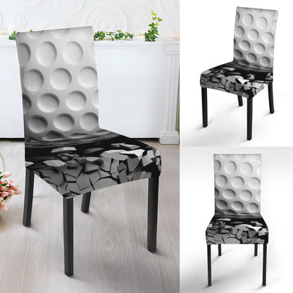 Golf Ball Breaking Wall Print Dining Chair Slipcover