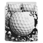 Golf Ball Breaking Wall Print Duvet Cover Bedding Set