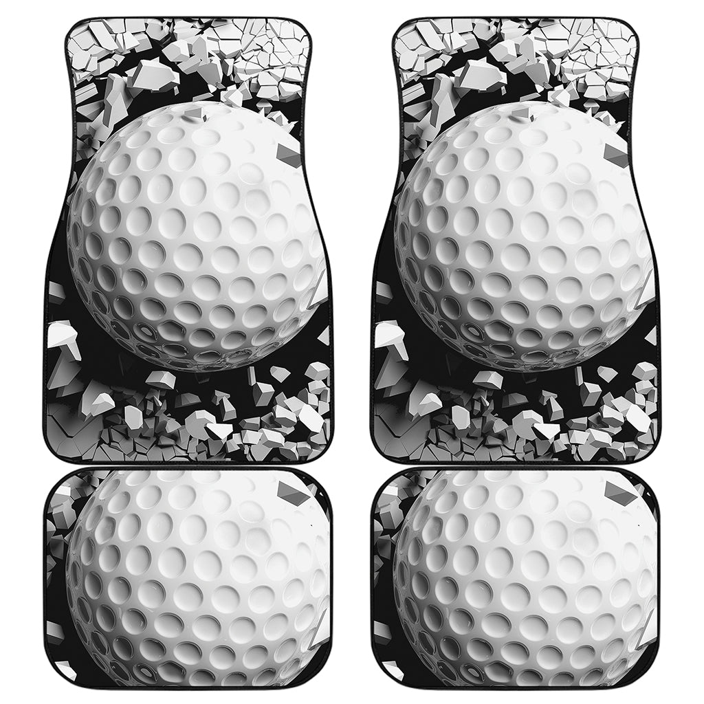 Golf Ball Breaking Wall Print Front and Back Car Floor Mats
