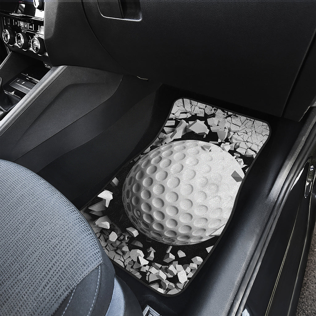 Golf Ball Breaking Wall Print Front and Back Car Floor Mats