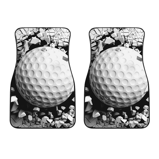 Golf Ball Breaking Wall Print Front Car Floor Mats