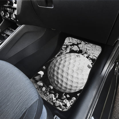 Golf Ball Breaking Wall Print Front Car Floor Mats
